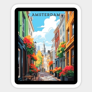 Amsterdam, Netherlands, Travel Print, Travel Wall Art, Travel Home Décor, Travel Gift Art Sticker